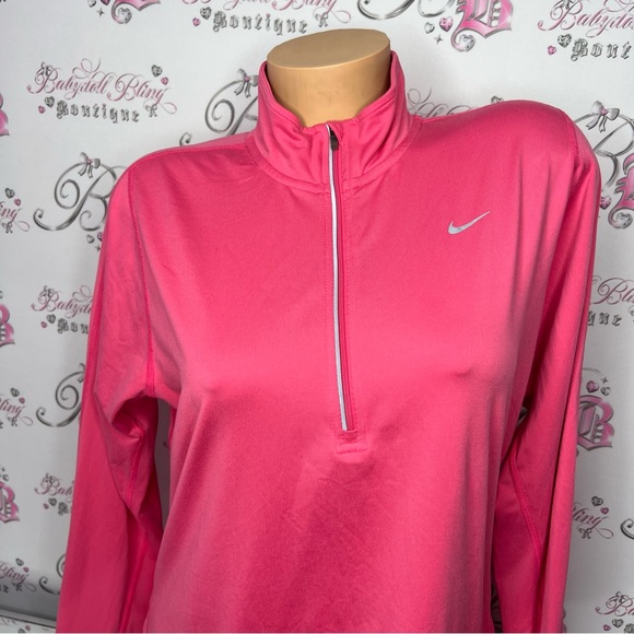 Nike dri fit running sweater pull over hoodie half zip up pink soft buttery y2k - Picture 4 of 16
